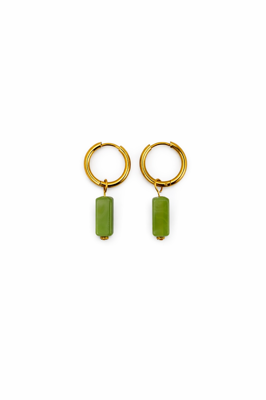 Oorbel Green Stone